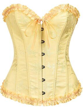 Women's Yellow Bustier Shapewear Lingerie Halloween Waist Push Up Corset Tops